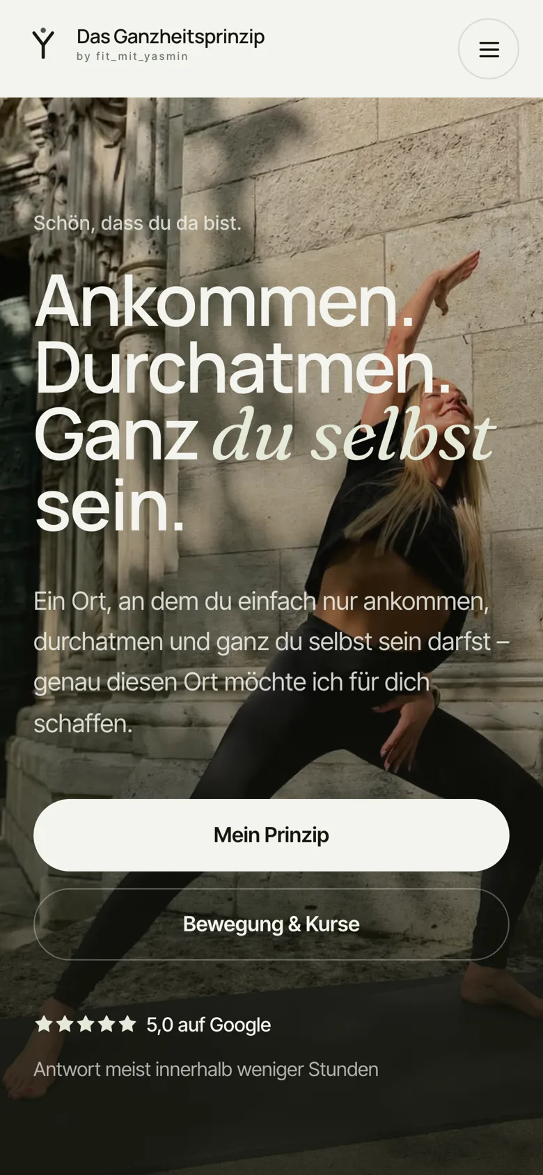 Dieselbe Seite auf dem Handy